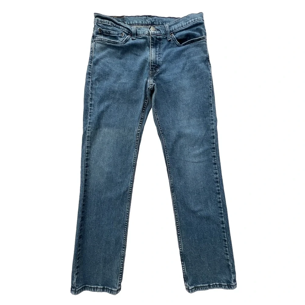 Levis Jeans 34x30 511 Slim Fit Mens Medium Wash Blue Distressed Classic Denim